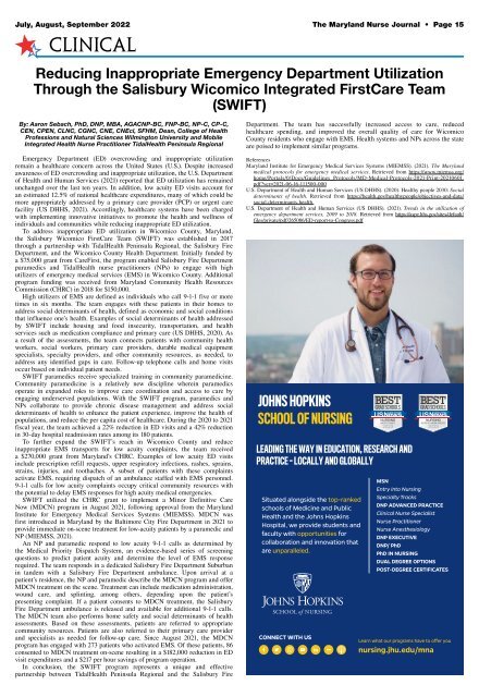 Maryland Nurse Journal - July 2022