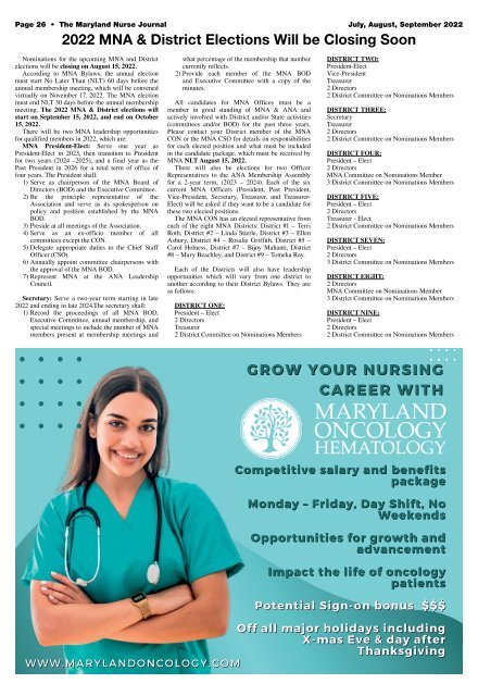 Maryland Nurse Journal - July 2022