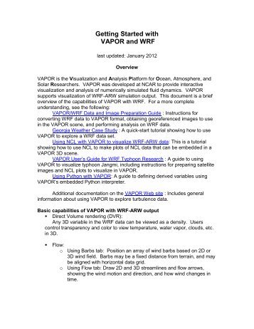 Getting Started with VAPOR and WRF - VAPOR - UCAR