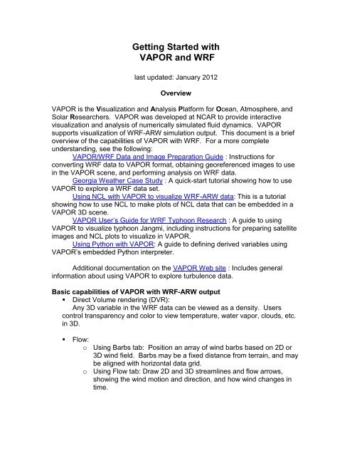 Getting Started with VAPOR and WRF - VAPOR - UCAR