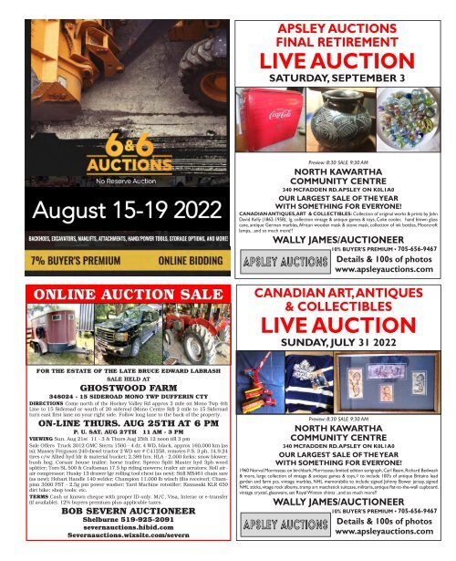 Woodbridge Advertiser/AuctionLists.ca - 2022-07-25