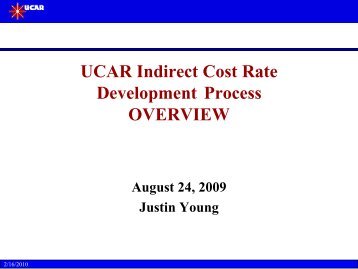 Indirect Cost - UCAR Finance & Administration