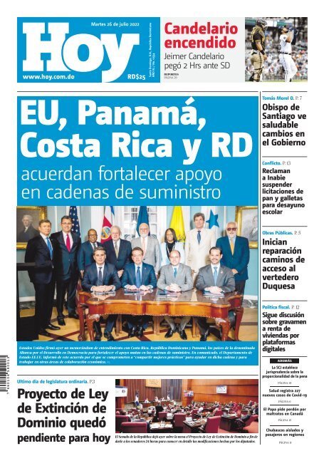 Edición impresa, martes 26 de julio de 2022