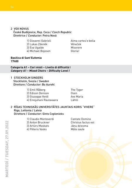 10th Isola del Sole - Program Book