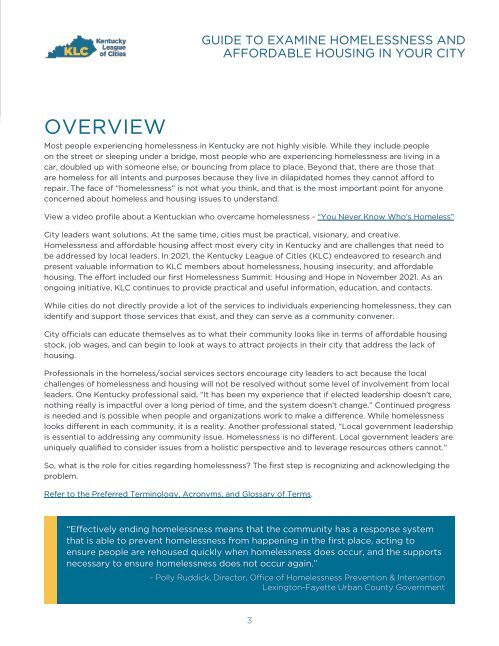 Homeless Guide GUIDE TO EXAMINE HOMELESS