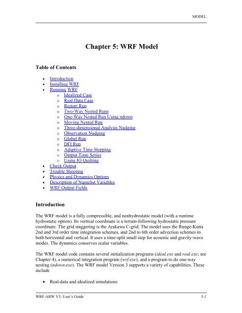 WRF ARW User's Guide - MMM - UCAR