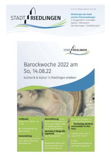 Amtliches Mitteilungsblatt Riedlingen 27.07.2022