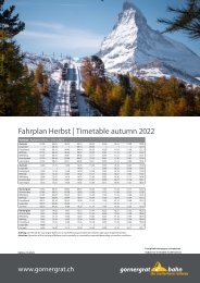 Fahrplan Herbst 2022