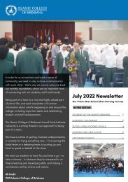 Islamic College of Brisbane July Newsletter