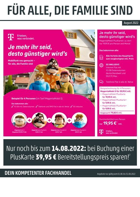 Telekom Monatsflyer August 2022