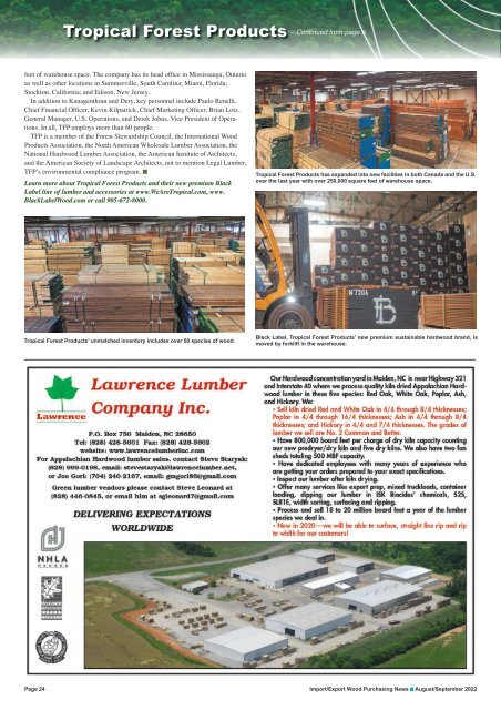 Import/Export Wood Purchasing News - August/September 2022