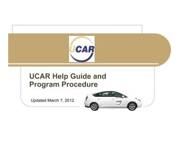 UCAR Help Guide and Program Procedure