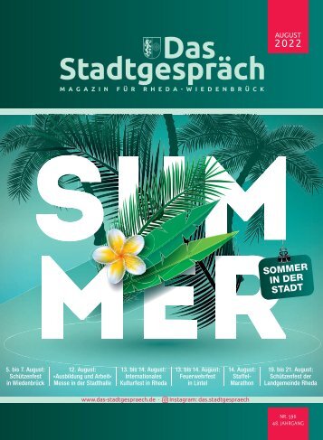 Das Stadtgespräch Ausgabe August 2022 auf Mein Rheda-Wiedenbrück