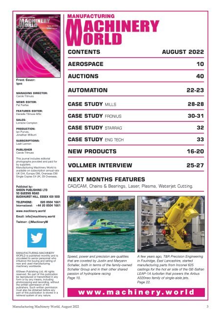 Manufacturing Machinery World - August 2022