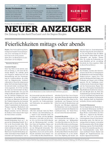 Neuer Anzeiger 29. Juli 2022