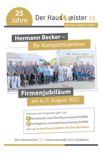 25 Jahre Der Hausmeister 3.0 - Hermann Becker GmbH