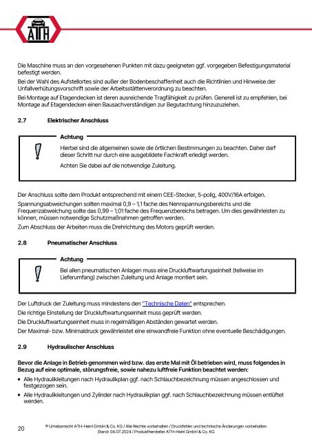 ATH-Heinl Bedienungsanleitung Four Lift 64AP Multilingual