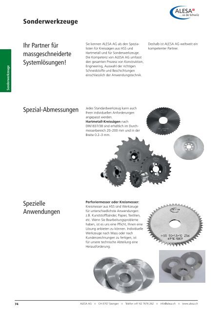 ALESA - Nutex Werkzeuge / Kreissägeblätter / Scheibenfräser