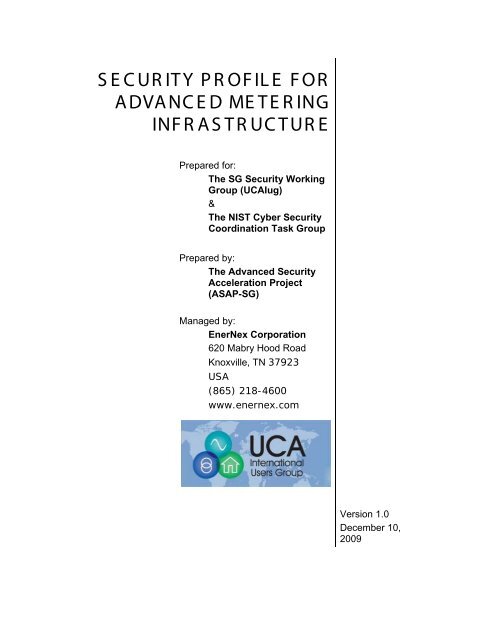 Security Profile for Advanced Metering Infrastructure - Open Smart ...