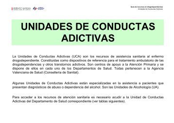 Unidades de Conductas Adictivas (UCA)