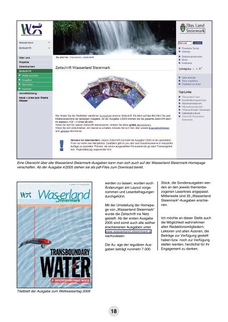 Die Wasserzeitschrift der Steiermark 1.1/2009