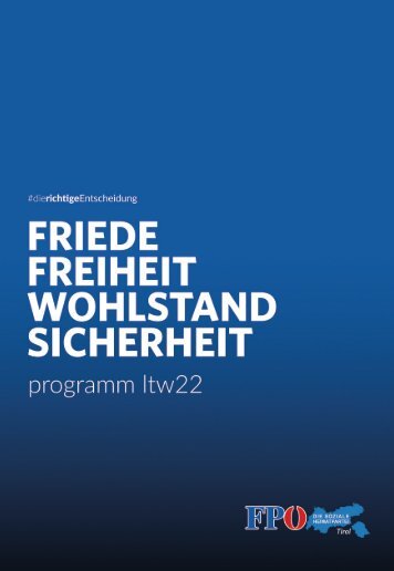 FPÖ-Programm zur LTW 2022