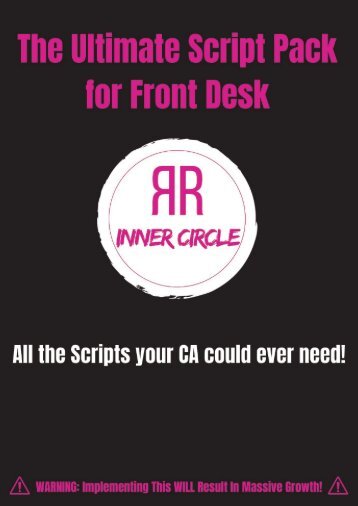 The Ultimate Script Pack for Front Desk