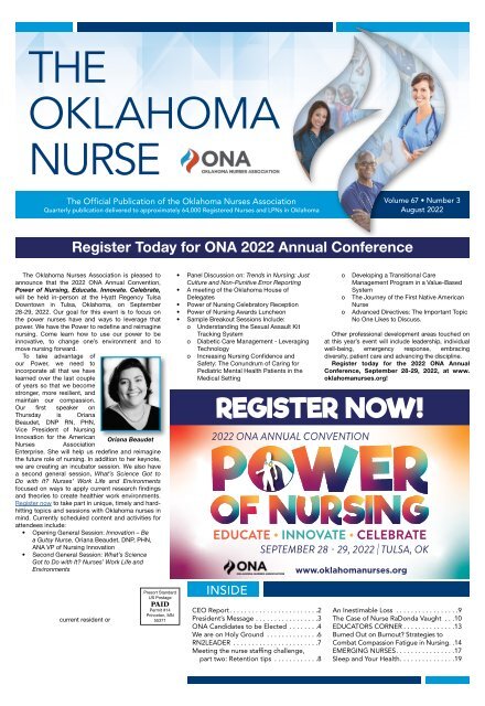 The Oklahoma Nurse - August 2022