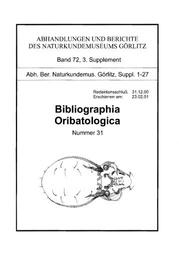 Bibliographia Oribatologica \ - Senckenberg Museum