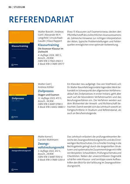 Studienliteratur-Katalog  JURA SoSe 24