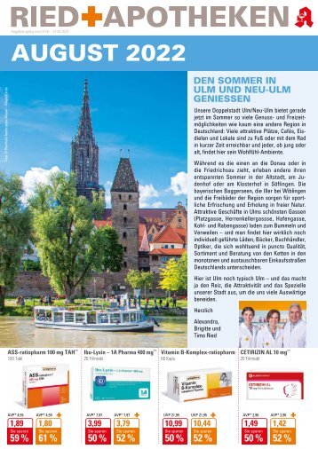 Angebote der RIED + APOTHEKEN, Ulm & Neu-Ulm im August 2022