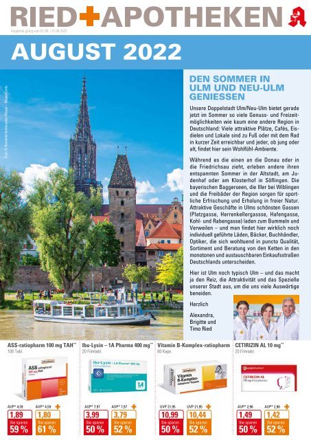 Angebote der RIED APOTHEKEN, Ulm & Neu-Ulm im August 2022