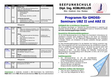 Programm für GMDSS- Seminare UBZ II und ABZ II - Seefunkschule ...