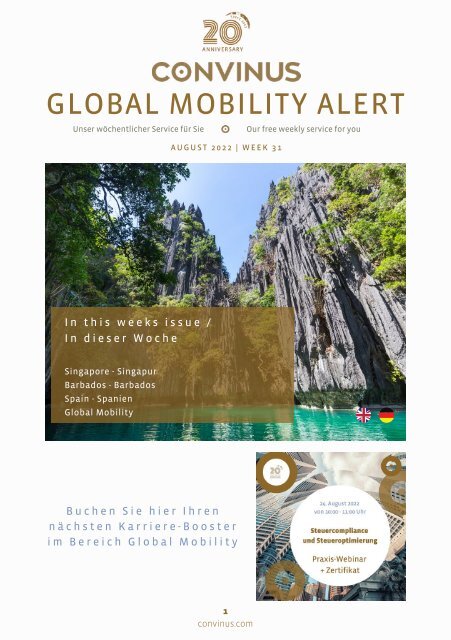 CONVINUS Global Mobility Alert Week 31.2022