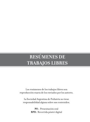 resúmenes de trabajos libres - Sociedad Argentina de Pediatría