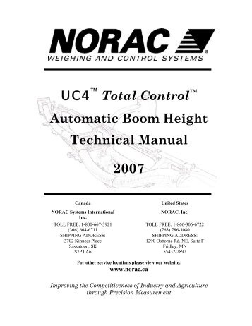 UC4™ Total Control™ Automatic Boom Height Technical ... - Norac