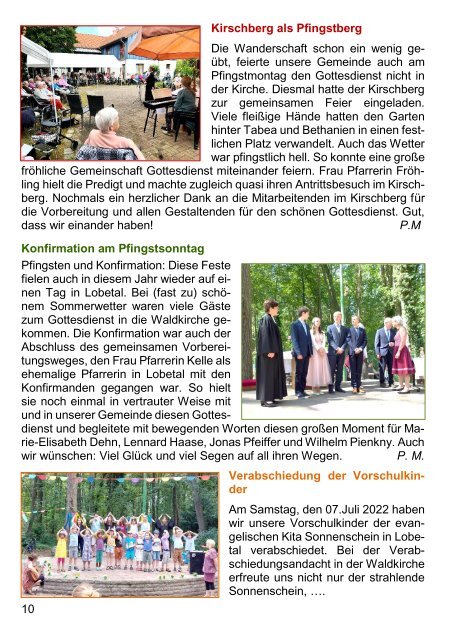 Gemeindeblatt der Anstaltskirchengemeinde Lobetal