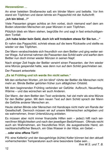 Gemeindeblatt der Anstaltskirchengemeinde Lobetal