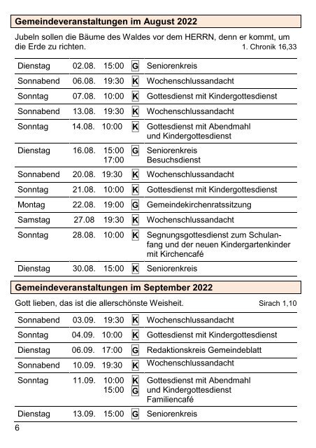 Gemeindeblatt der Anstaltskirchengemeinde Lobetal