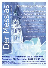 GF Händel: Der Messias - Orchester Zofingen