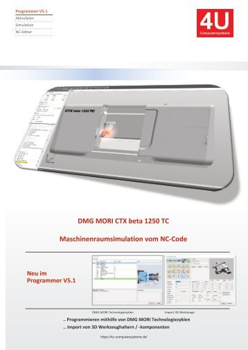 DMG MORI CTX beta 1250 TC CAD CAM Programmer V5 DMG MORI Gildemeister Programmieren