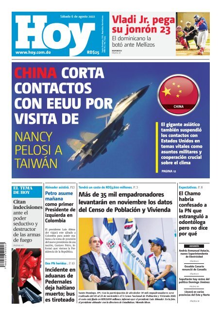 Edición impresa, sábado 06 de agosto de 2022