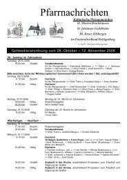 Pfarrnachrichten vom 28. Oktober bis 12. November 2006 - Godelheim