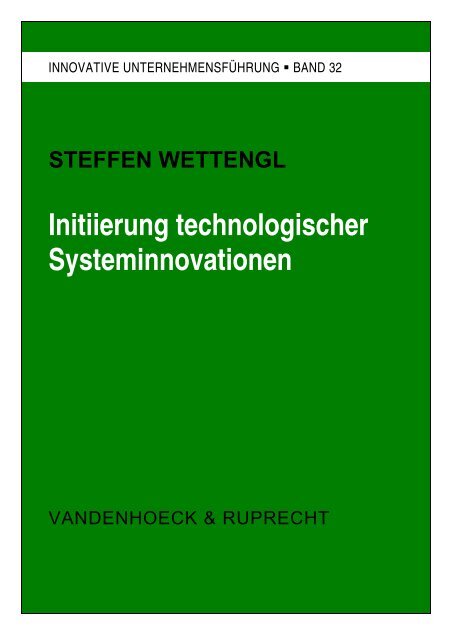 Initiierung Technologischer Systeminnovationen Opus Universitat