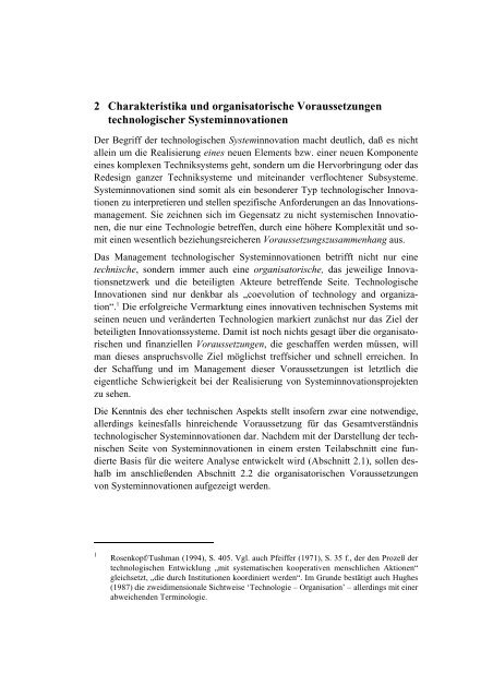 Initiierung technologischer Systeminnovationen - OPUS - Universität ...