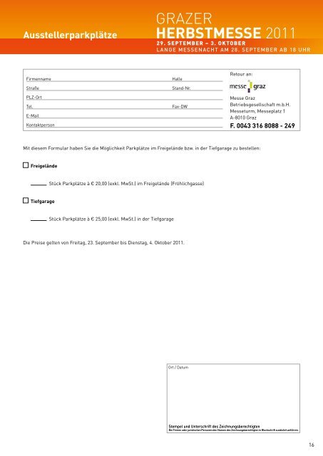 SERVICEMAPPE - Grazer Herbstmesse