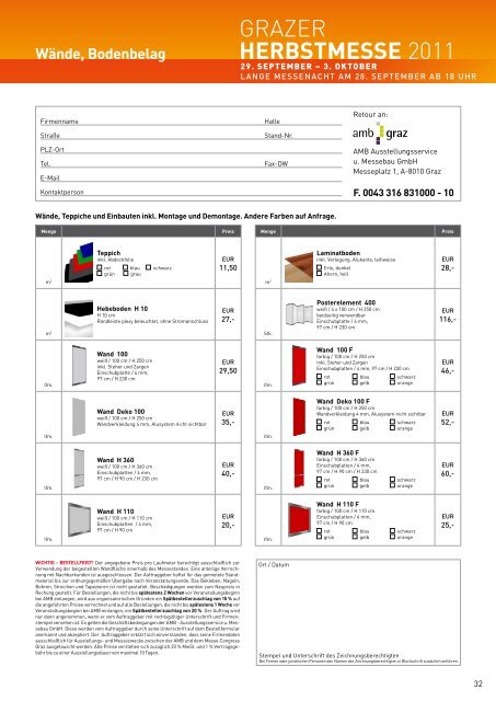 SERVICEMAPPE - Grazer Herbstmesse