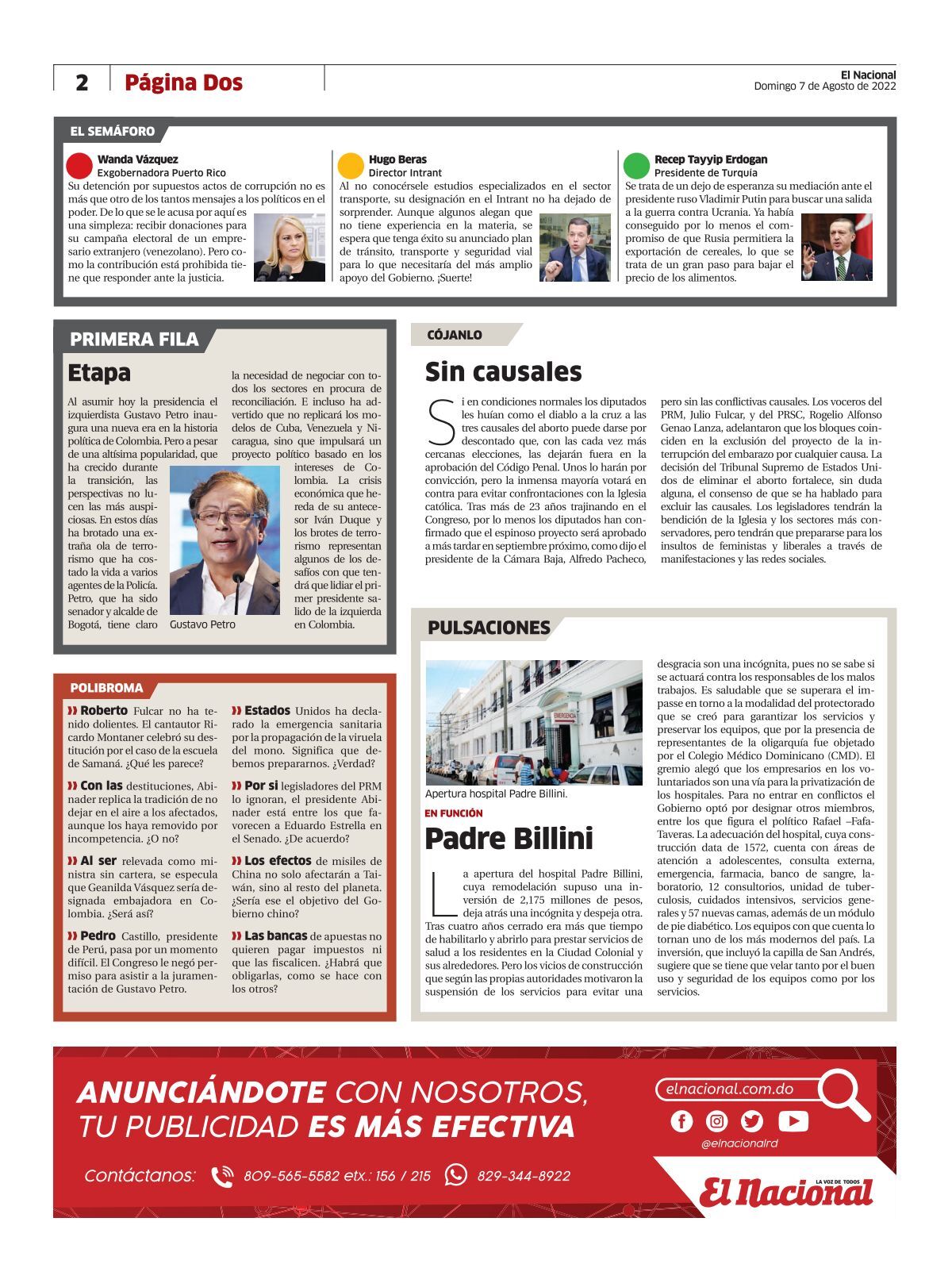 Impreso domingo 7 agosto 2022