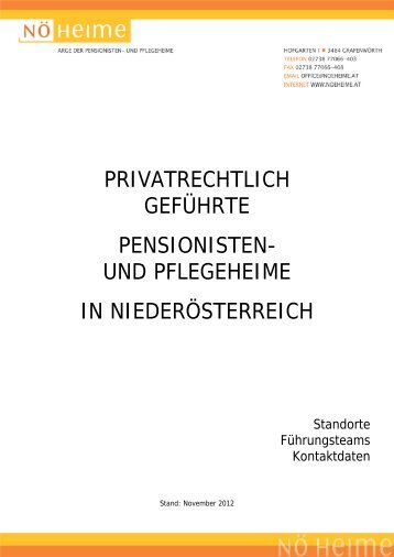 Kontaktliste der privatrechtlich geführten Häuser