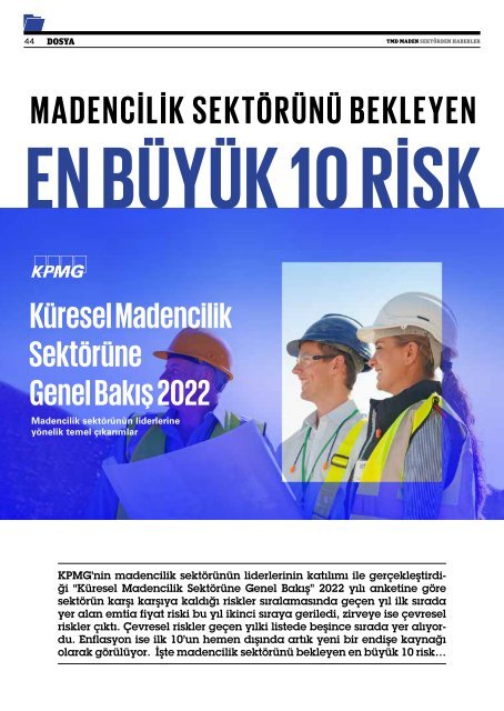 TMD MADEN SEKTÖRDEN HABERLER BÜLTENİ Temmuz 2022